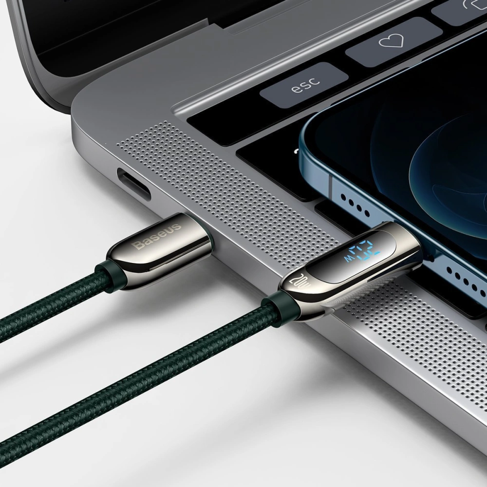 Kabel USB-C do Lightning Baseus Display, PD, 20W, 2m (zelený)