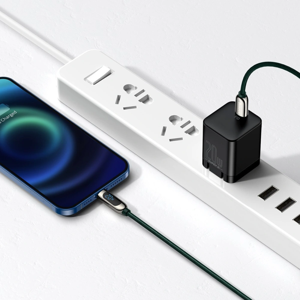 Kabel USB-C do Lightning Baseus Display, PD, 20W, 2m (zelený)
