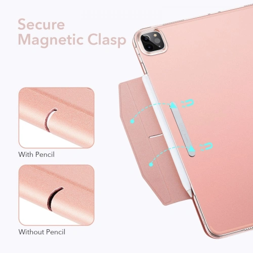 Etui ESR Ascend Trifold Apple iPad Pro 11 2021 (3. generacji) Rose Gold + Szkło