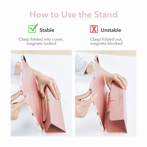 Etui ESR Ascend Trifold Apple iPad Pro 11 2021 (3. generacji) Rose Gold + Szkło