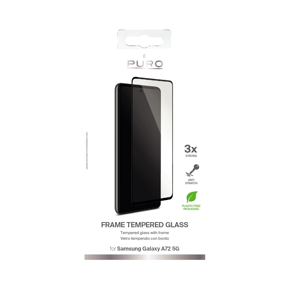 Wholesale PURO Frame Tempered Glass Samsung Galaxy A72 5G (black) - PUR444BLK - {ean13} - Hurt