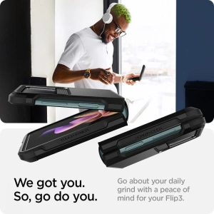 Wholesale Spigen Tough Armor Samsung Galaxy Z Flip 3 Black - SPN1681BLK - {ean13} - Hurt
