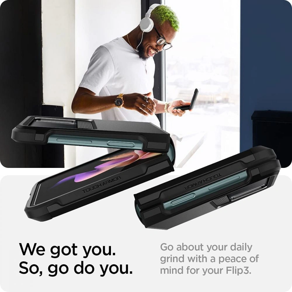 Hurtownia GSM - Etui Spigen Tough Armor Samsung Galaxy Z Flip 3 černé - SPN1681BLK - {ean13} - Hurt