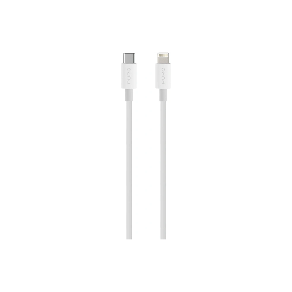 Kabel PURO Plain USB-C na Lightning MFi 2m (bílý)