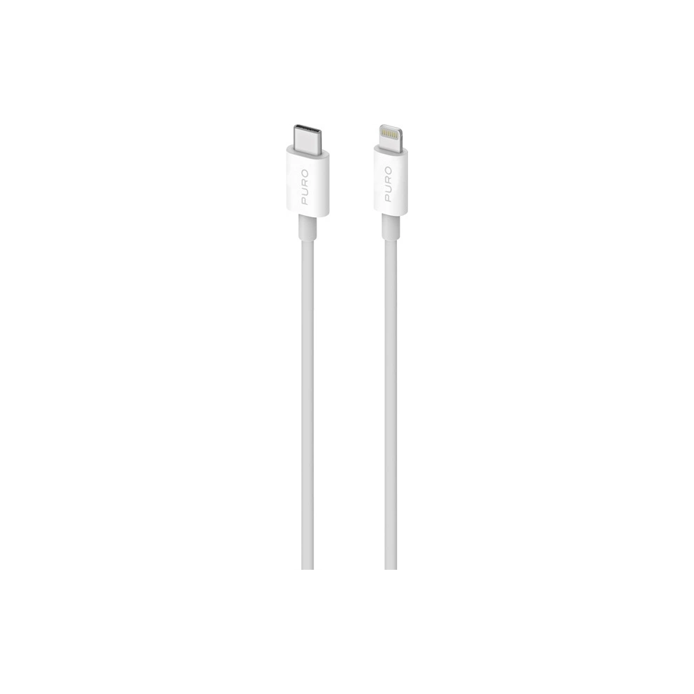 Kabel PURO Plain USB-C na Lightning MFi 2m (bílý)