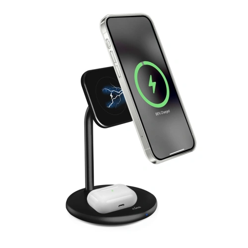 Podstawka z ładowarką bezprzewodową PURO Fast Charger 2in1 Mag Charging Stand