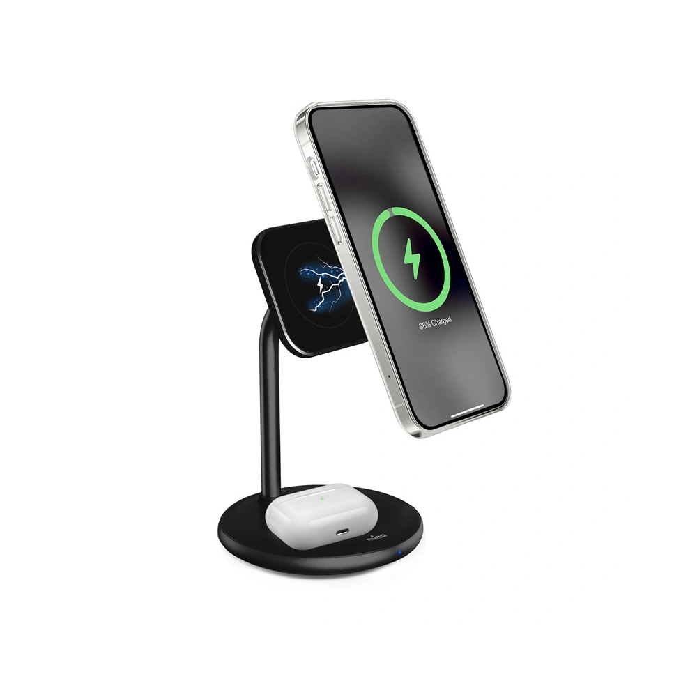 Hurtownia GSM - Podstawka z ładowarką bezprzewodową PURO Fast Charger 2in1 Mag Charging Stand - PUR447 - {ean13} - Hurt
