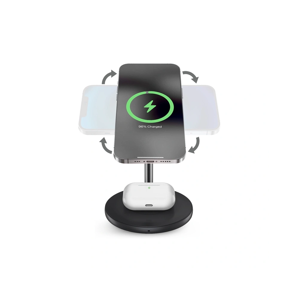 Hurtownia GSM - Podložka s bezdrátovou nabíječkou PURO Fast Charger 2in1 Mag Charging Stand - PUR447 - {ean13} - Hurt