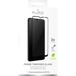 Wholesale PURO Frame Tempered Glass Samsung Galaxy A22 5G (black) - PUR448BLK - {ean13} - Hurt