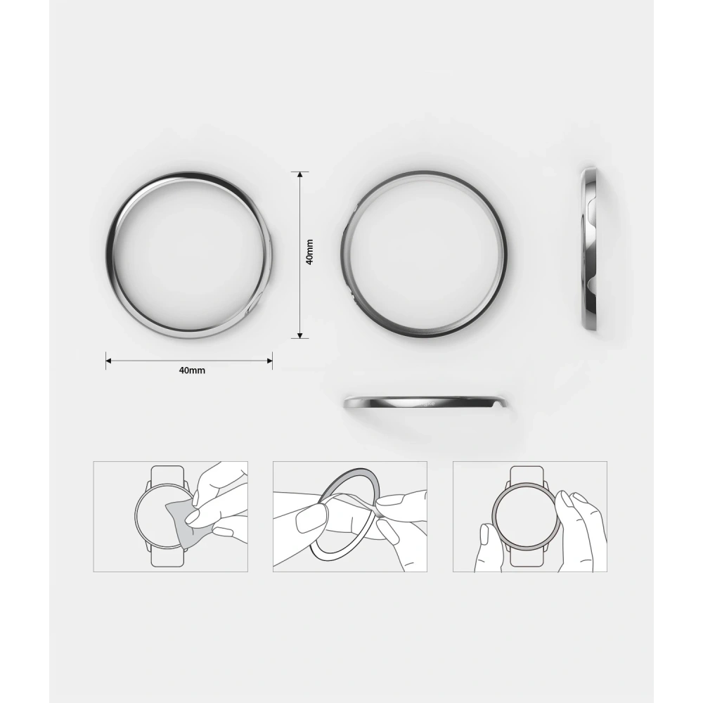 Hurtownia GSM - Nakládka Ringke Bezel Styling Samsung Galaxy Watch Active 2 40mm nerezová ocel stříbrná GWA2-40-09 - RGK1482SSLV - {ean13} - Hurt