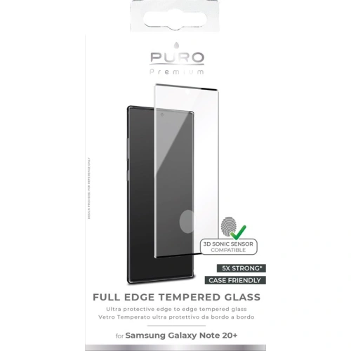 Szkło hartowane PURO Premium Full Edge Tempered Glass Case Friendly Samsung Galaxy Note 20 Ultra (czarne)