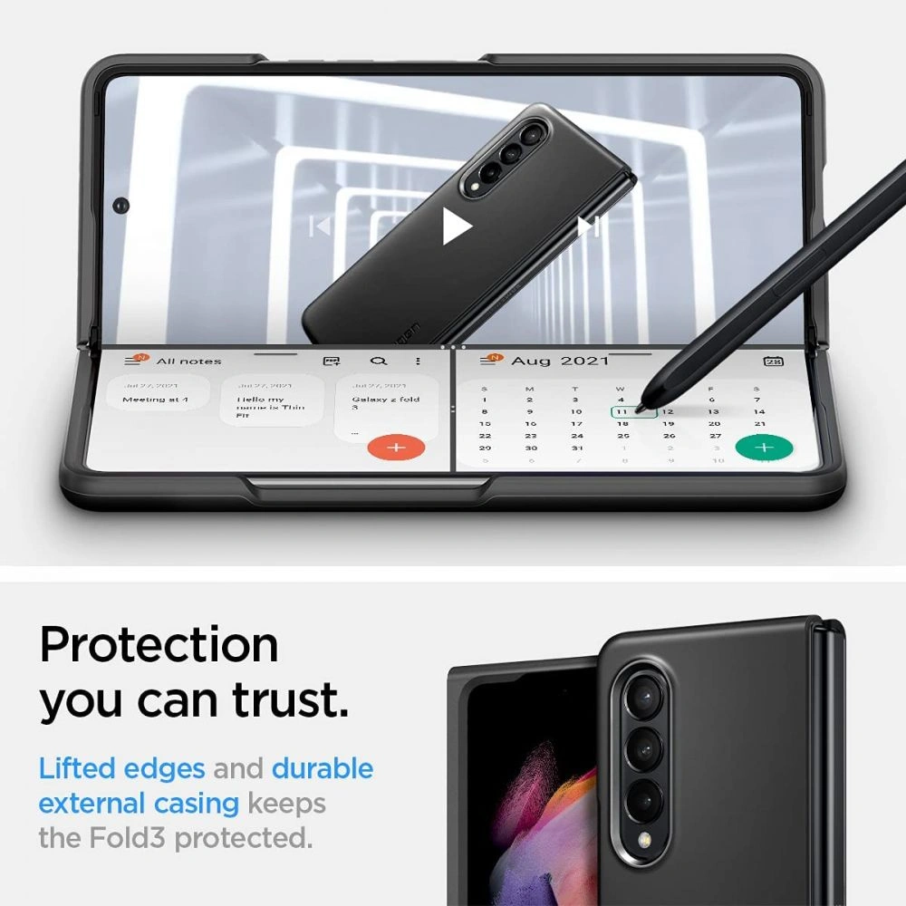 Hurtownia GSM - Etui Spigen Thin Fit Samsung Galaxy Z Fold 3 Černé - SPN1692BLK - {ean13} - Hurt