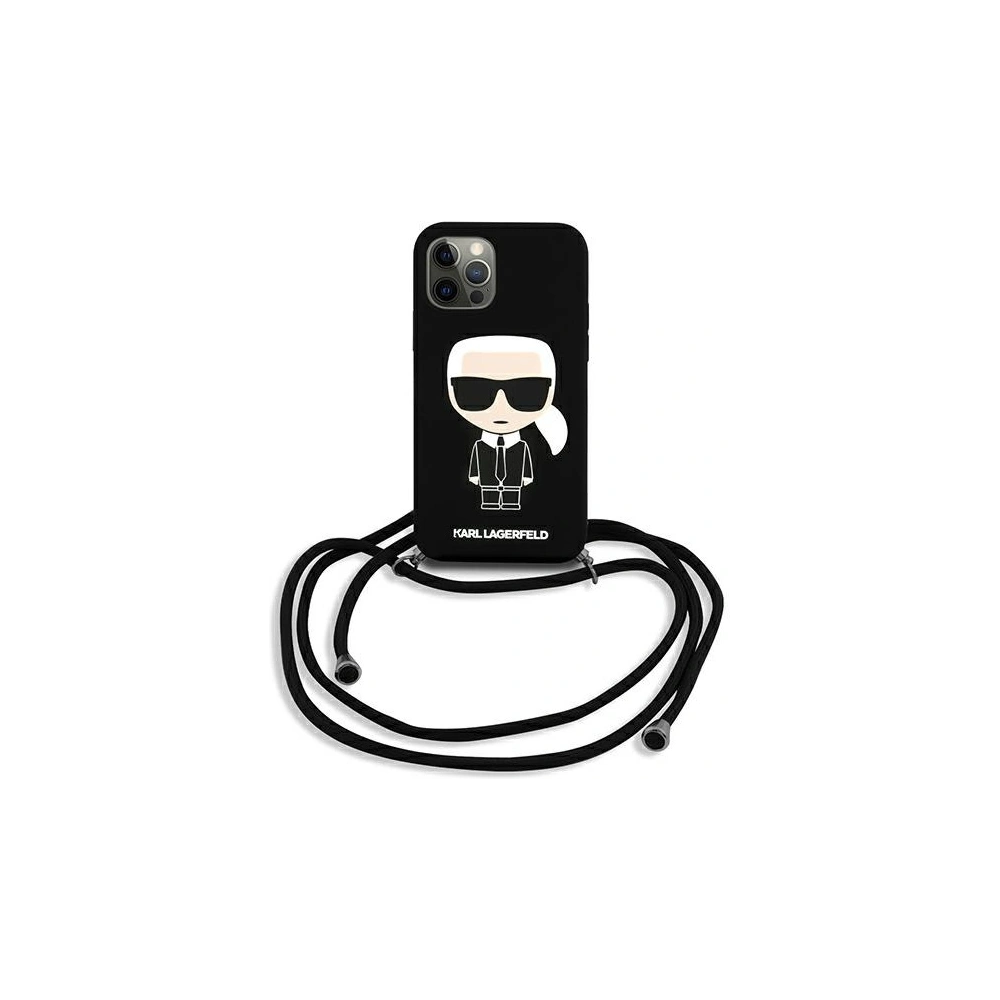Hurtownia GSM - Etui Karl Lagerfeld KLHCP12LWOSLFKBK Apple iPhone 12 Pro Max hardcase černý/black Silicone Cord Iconik - KLD595BLK - {ean13} - Hurt