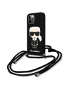 Etui Karl Lagerfeld KLHCP12MWOSLFKBK Apple iPhone 12/12 Pro hardcase černý/black Silicone Cord Iconik