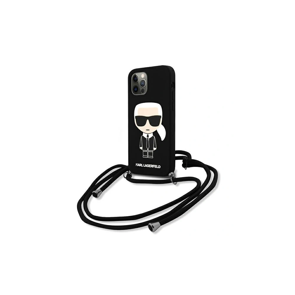Hurtownia GSM - Etui Karl Lagerfeld KLHCP12MWOSLFKBK Apple iPhone 12/12 Pro hardcase černý/black Silicone Cord Iconik - KLD596BLK - {ean13} - Hurt