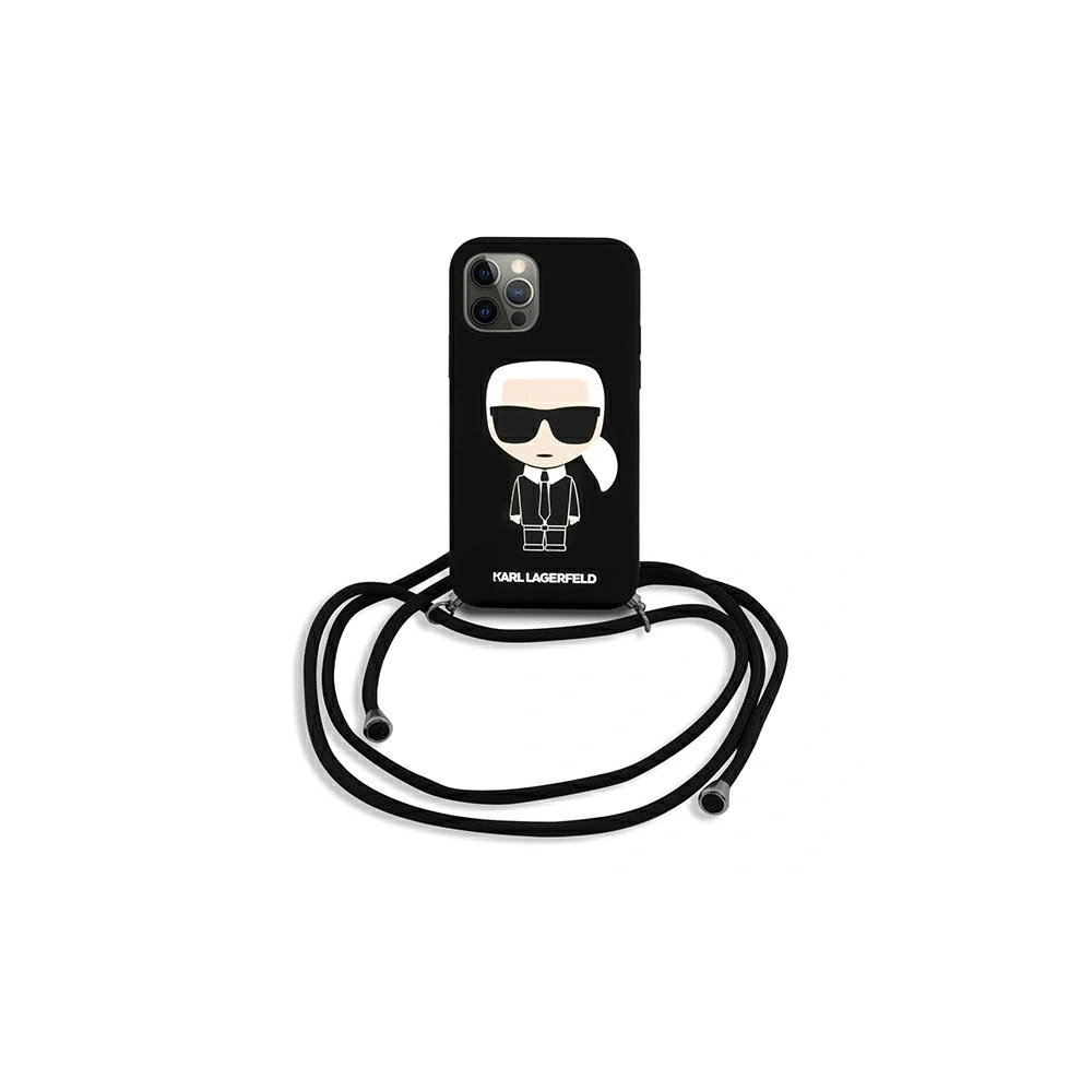 Hurtownia GSM - Etui Karl Lagerfeld KLHCP12MWOSLFKBK Apple iPhone 12/12 Pro hardcase černý/black Silicone Cord Iconik - KLD596BLK - {ean13} - Hurt
