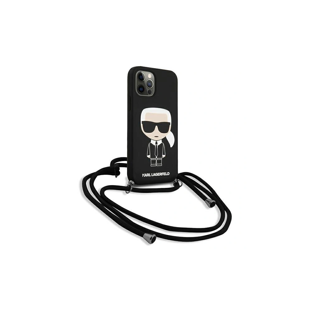 Hurtownia GSM - Etui Karl Lagerfeld KLHCP12MWOSLFKBK Apple iPhone 12/12 Pro hardcase černý/black Silicone Cord Iconik - KLD596BLK - {ean13} - Hurt