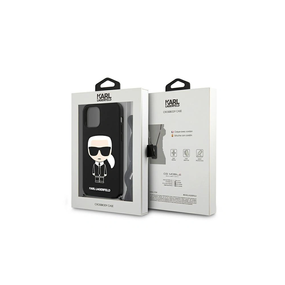 Wholesale Karl Lagerfeld KLHCP12MWOSLFKBK Apple iPhone 12/12 Pro hardcase black Silicone Cord Iconik - KLD596BLK - {ean13} - Hurt