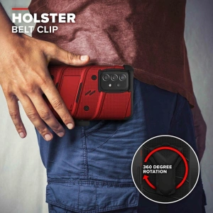 Hurtownia GSM - Pancéřové pouzdro ZIZO BOLT Series Samsung Galaxy A52 5G/A52S se sklem 9H na displej + držák s podstavcem (červené) - ZIZ074RED - {ean13} - Hurt