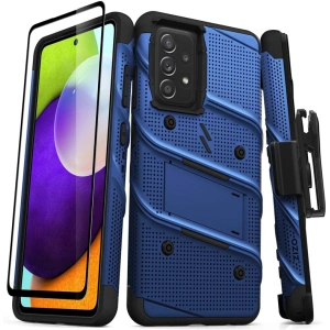 Hurtownia GSM - Pancéřové pouzdro ZIZO BOLT Series Samsung Galaxy A52 5G/A52S se sklem 9H na displej + držák s podstavec (modrý) - ZIZ075BLU - {ean13} - Hurt
