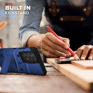 Hurtownia GSM - Pancéřové pouzdro ZIZO BOLT Series Samsung Galaxy A52 5G/A52S se sklem 9H na displej + držák s podstavec (modrý) - ZIZ075BLU - {ean13} - Hurt