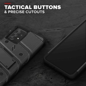 Hurtownia GSM - Panzerglas Case ZIZO BOLT Series Samsung Galaxy A52 5G/A52S mit 9H Glas auf dem Bildschirm + Halterung mit Ständer (schwarz) - ZIZ076BLK - {ean13} - Hurt