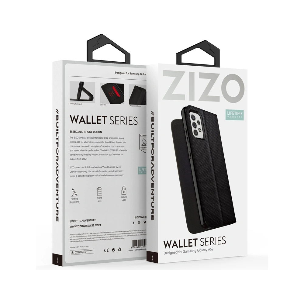 Hurtownia GSM - Etui z klapką ZIZO WALLET Series Samsung Galaxy A52 5G/A52S (černé) - ZIZ077BLK - {ean13} - Hurt