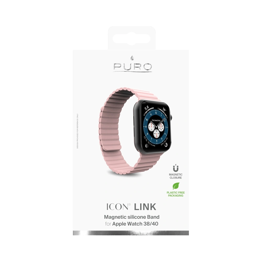 Wholesale Magnetic strap PURO ICON LINK Apple Watch 4/5/6/7/SE/8/9/10 40/41/42mm (S/M) (pink) - PUR452RS - {ean13} - Hurt