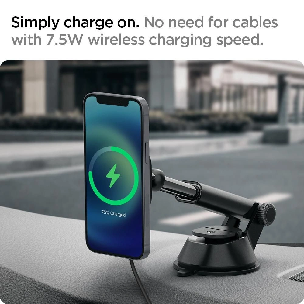 Hurtownia GSM - Uchwyt z ładowarką indukcyjną Spigen ITS35W Onetap Magnetic MagSafe Dashboard Charger 7.5W Black - SPN1704BLK - {ean13} - Hurt