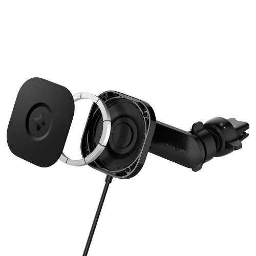 Uchwyt z ładowarką indukcyjną Spigen ITS12W Onetap Magnetic MagSafe Vent Car Charger 7.5W Black