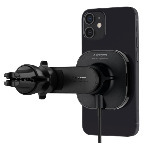 Uchwyt z ładowarką indukcyjną Spigen ITS12W Onetap Magnetic MagSafe Vent Car Charger 7.5W Black