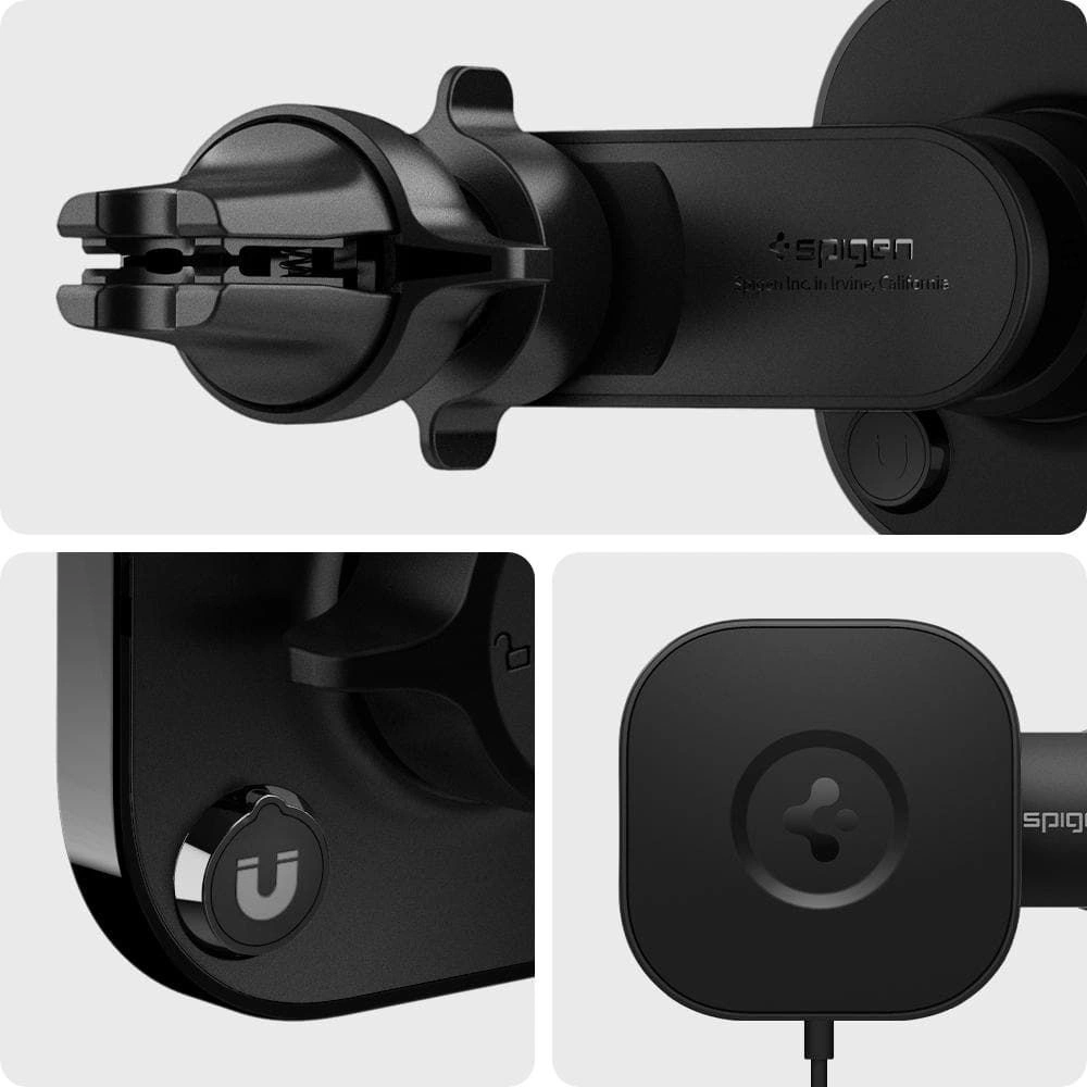 Hurtownia GSM - Uchwyt z ładowarką indukcyjną Spigen ITS12W Onetap Magnetic MagSafe Vent Car Charger 7.5W Black - SPN1705BLK - {ean13} - Hurt