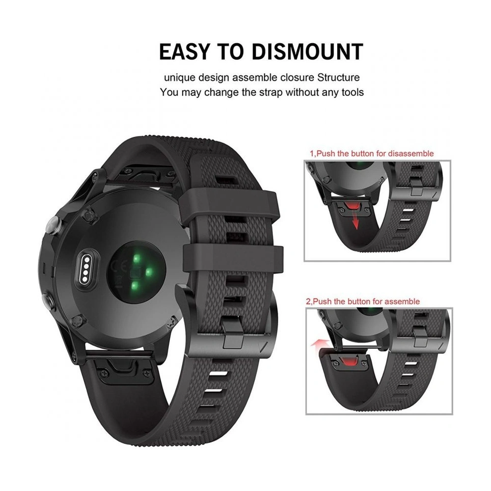 Hurtownia GSM - Pásek Tech-Protect Smooth Garmin Fenix 5/6/6 Pro/7 černý - THP006BLK - {ean13} - Hurt