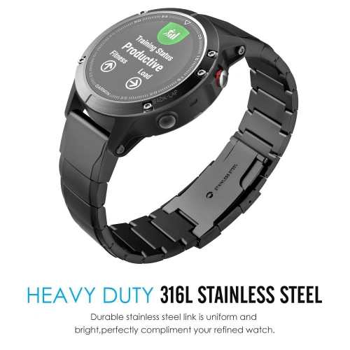 Bransoleta Tech-Protect Steelband Garmin Fenix 5/6/6 Pro/7 Black
