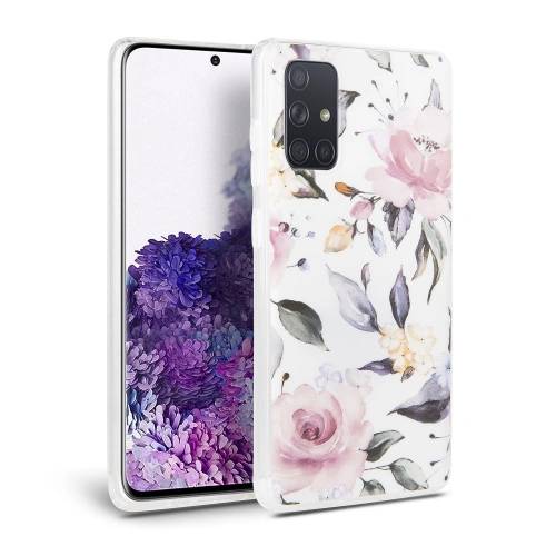 Etui Tech-Protect Floral Samsung Galaxy A51 White