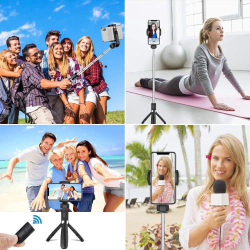 Kijek do selfie Tech-Protect L01s Wireless Selfie Stick Tripod Black