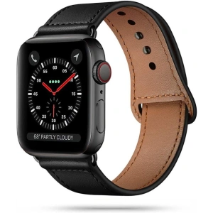 Pasek Tech-Protect Leatherfit Apple Watch 4/5/6/7/SE/8/9/Ultra 44/45/49mm Černý