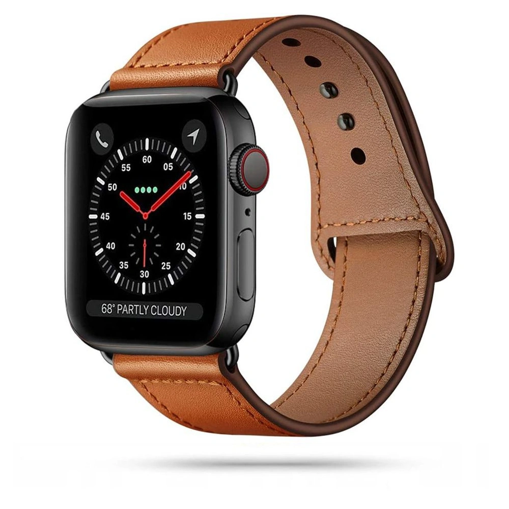 Hurtownia GSM - Pasek Tech-Protect Leatherfit Apple Watch 4/5/6/7/SE/8/9/Ultra 44/45/49mm Hnědý - THP235BR - {ean13} - Hurt
