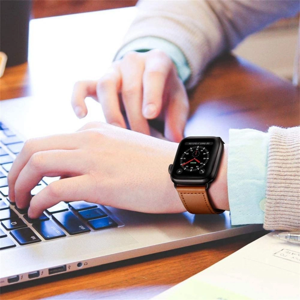 Hurtownia GSM - Pasek Tech-Protect Leatherfit Apple Watch 4/5/6/7/SE/8/9/Ultra 44/45/49mm Hnědý - THP235BR - {ean13} - Hurt