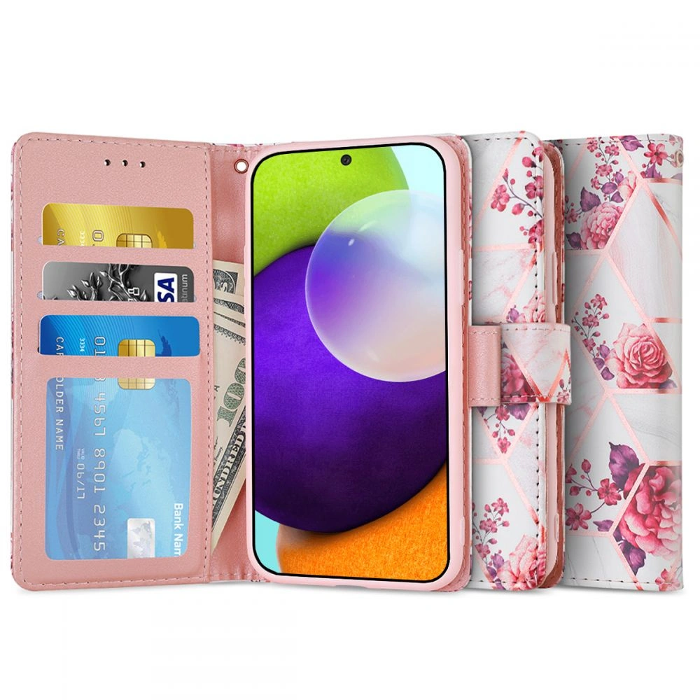 Hurtownia GSM - Etui Tech-Protect Wallet Samsung Galaxy A52/A52s Květinová růže - THP428FLOROS - {ean13} - Hurt