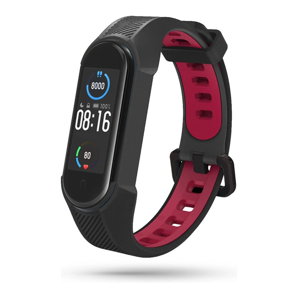 Hurtownia GSM - Pasek Tech-Protect Armour Xiaomi Mi Band 5/6 Černá/červená - THP454BLKRED - {ean13} - Hurt