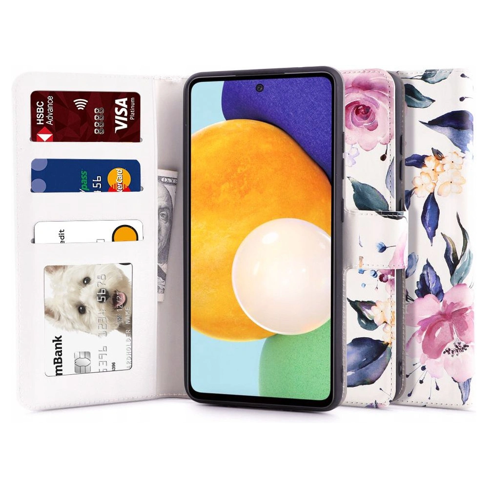 Hurtownia GSM - Etui Tech-Protect Wallet Samsung Galaxy A52/A52s Květnové bílé - THP483FLOWHT - {ean13} - Hurt