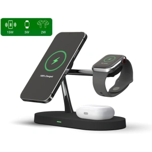 Hurtownia GSM - Ładowarka bezprzewodowa Tech-Protect A12 3in1 Magnetic MagSafe Wireless Charger Black - THP511BLK - {ean13} - Hurt