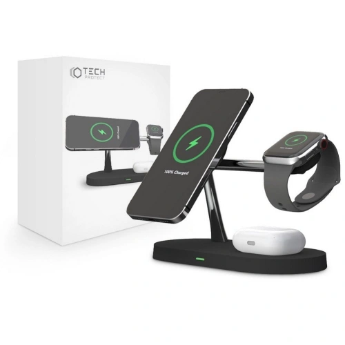 Ładowarka bezprzewodowa Tech-Protect A12 3in1 Magnetic MagSafe Wireless Charger Black