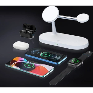 Hurtownia GSM - Ładowarka bezprzewodowa Tech-Protect A12 3in1 Magnetic MagSafe Wireless Charger White - THP512WHT - {ean13} - Hurt