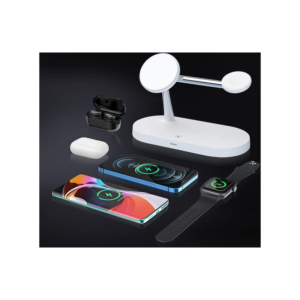 Hurtownia GSM - Bezdrátová nabíječka Tech-Protect A12 3in1 Magnetic MagSafe Wireless Charger White - THP512WHT - {ean13} - Hurt