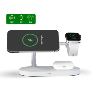 Hurtownia GSM - Ładowarka bezprzewodowa Tech-Protect A12 3in1 Magnetic MagSafe Wireless Charger White - THP512WHT - {ean13} - Hurt