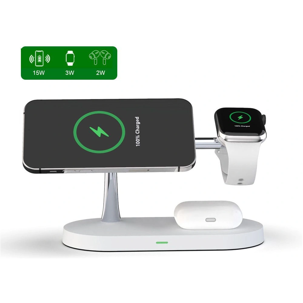 Hurtownia GSM - Bezdrátová nabíječka Tech-Protect A12 3in1 Magnetic MagSafe Wireless Charger White - THP512WHT - {ean13} - Hurt