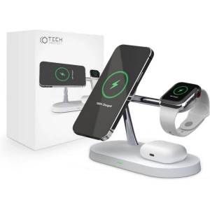 Hurtownia GSM - Ładowarka bezprzewodowa Tech-Protect A12 3in1 Magnetic MagSafe Wireless Charger White - THP512WHT - {ean13} - Hurt