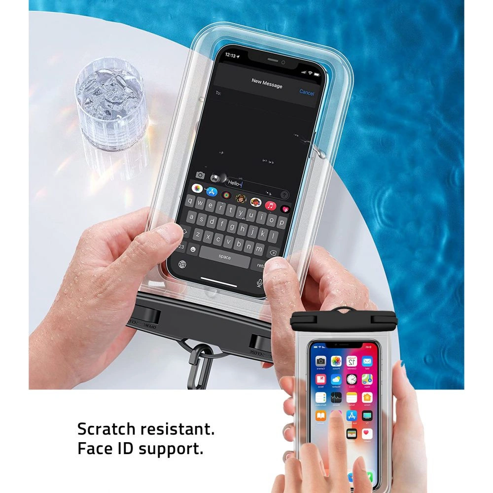 Hurtownia GSM - Wasserdichtes Case Tech-Protect Universelles wasserdichtes Case Schwarz/Klar - THP584BLKCL - {ean13} - Hurt